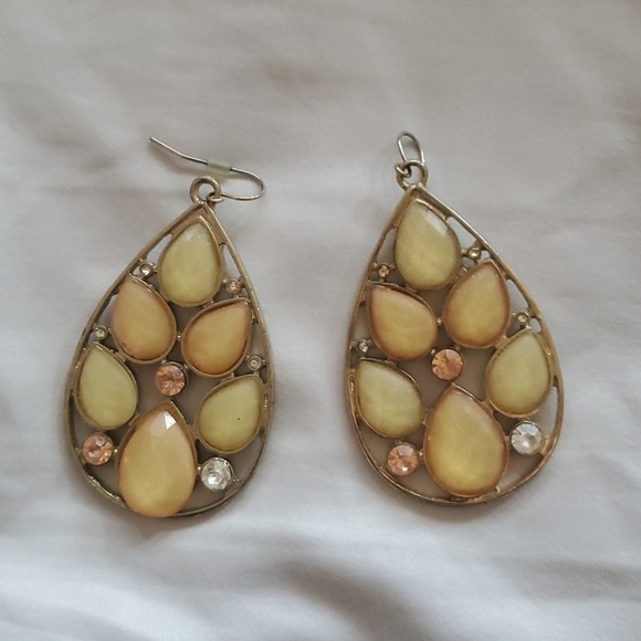 Yellow drop earrings - Picture 1 of 2